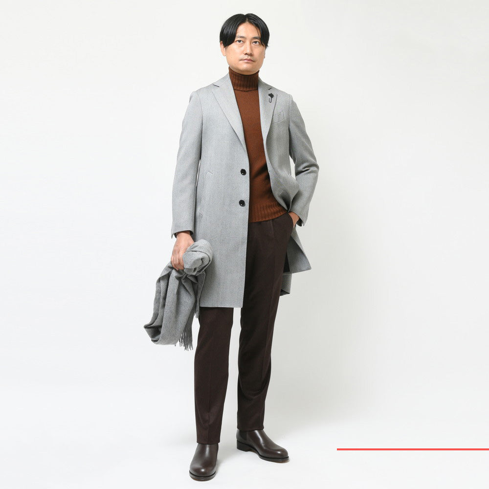 LARDINI（ラルディーニ） SPECIALウールヘリンボーンチェスターフィールドコート JY23636Q/ITC61607
