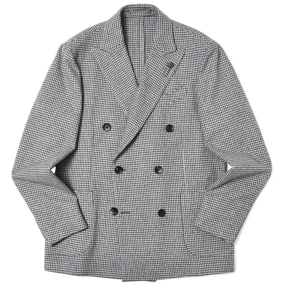 LARDINI（ラルディーニ） ADVANCEアドヴァンス ウールカシミアライトツィードハウンドトゥース6Bダブルジャケット JX6006AQ/AD61506