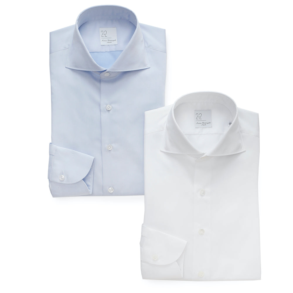 マリア・サンタンジェロ / イージーケア コットンピケ カッタウェイカラー シャツ/PARIGI/SUPER SLIM FIT/F3405454