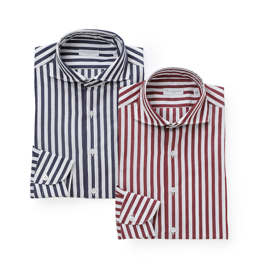 マリア・サンタンジェロ / ロンドンストライプ カッタウェイカラー シャツ/PARIGI/SLIM FIT