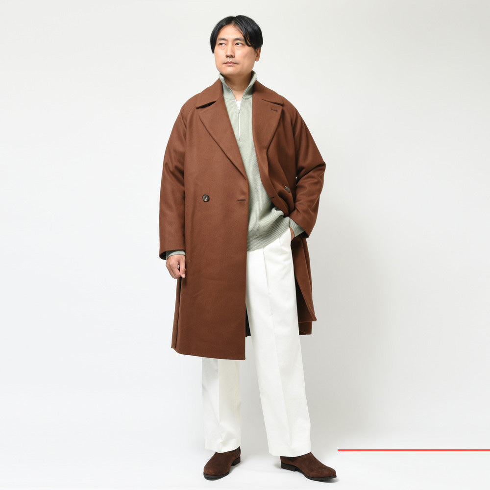 Hevo（イーヴォ） BRINDISIブリンディジ ウォーターレペレントウールナイロンソフトメルトン2Bダブルブレストベルテッドコート BRIN725K
