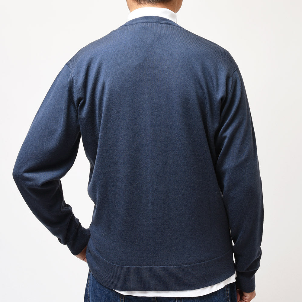 JOHN SMEDLEY ジョンスメドレー A4665 メリノウール 24ゲージ クルーネック ニットカーディガン SWEATER SERIES