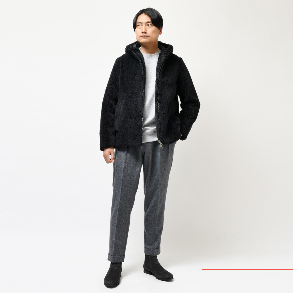 HERNO（ヘルノ） ポリエステルボアダブルジップフーディーブルゾン PA000123U-12536