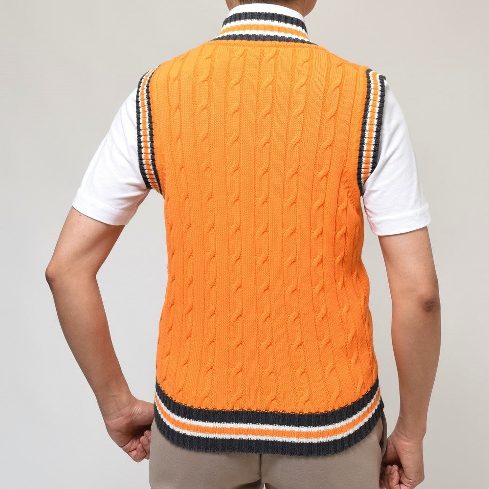 Mc George OF SCOTLAND（マックジョージ オブ スコットランド） guji golf別注ミドルゲージコットンケーブルチルデンニットベスト NEWTONMILL