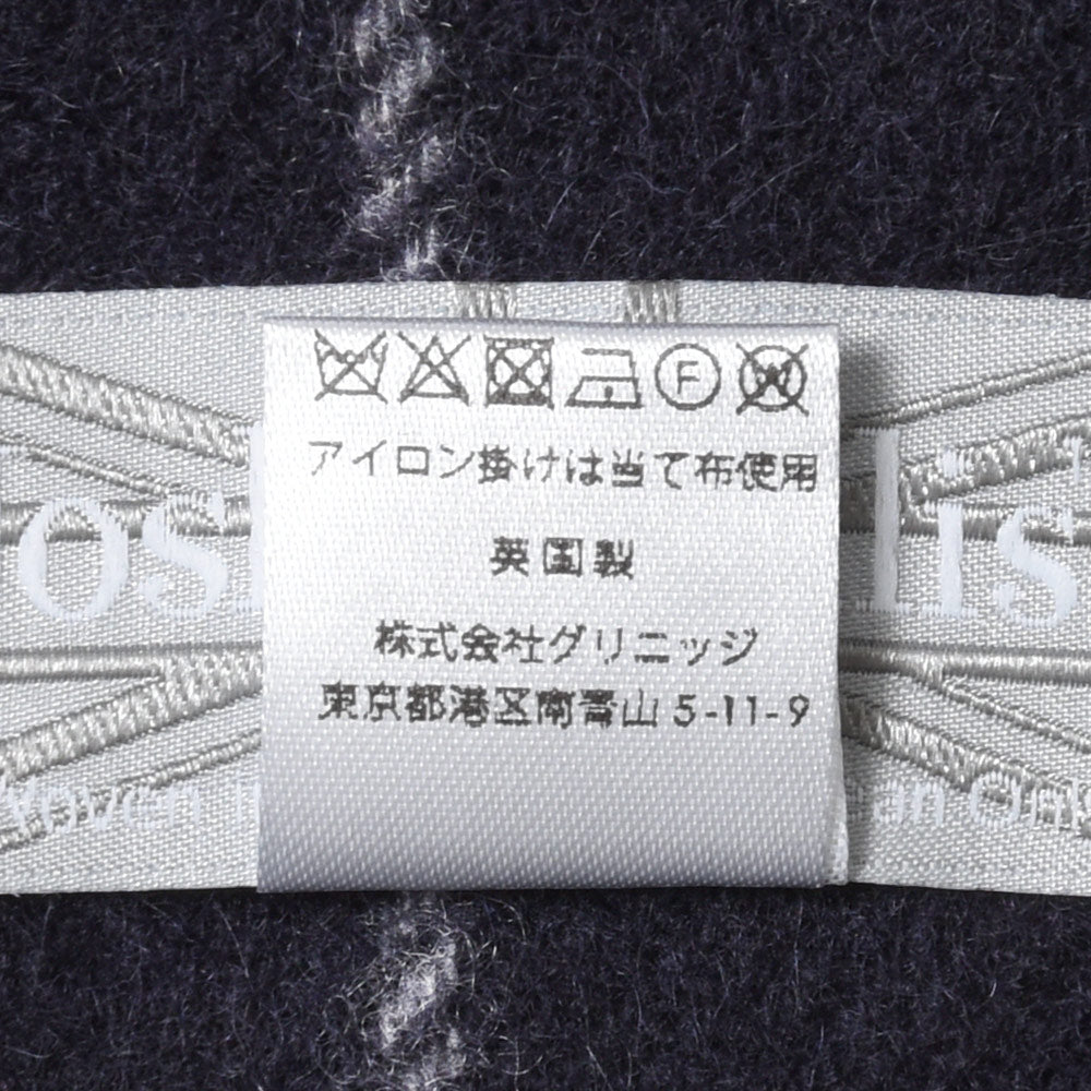 Joshua Ellis（ジョシュア エリス） カシミアチョークストライプマフラー CHALK STRIPE