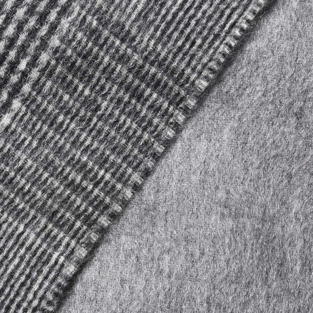 Joshua Ellis（ジョシュア エリス） カシミアチェック×ソリッドダブルフェイス大判ストール D Face Check×Plain
