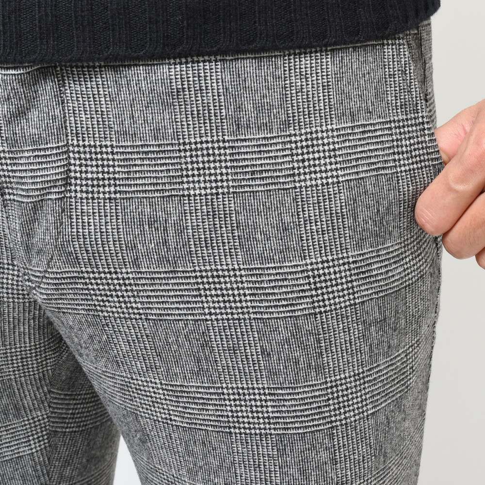 INCOTEX SLACKS（インコテックス スラックス） SLIM FIT ウォッシュドストレッチウールグレンチェックテーパードパンツ 470-81583(M)