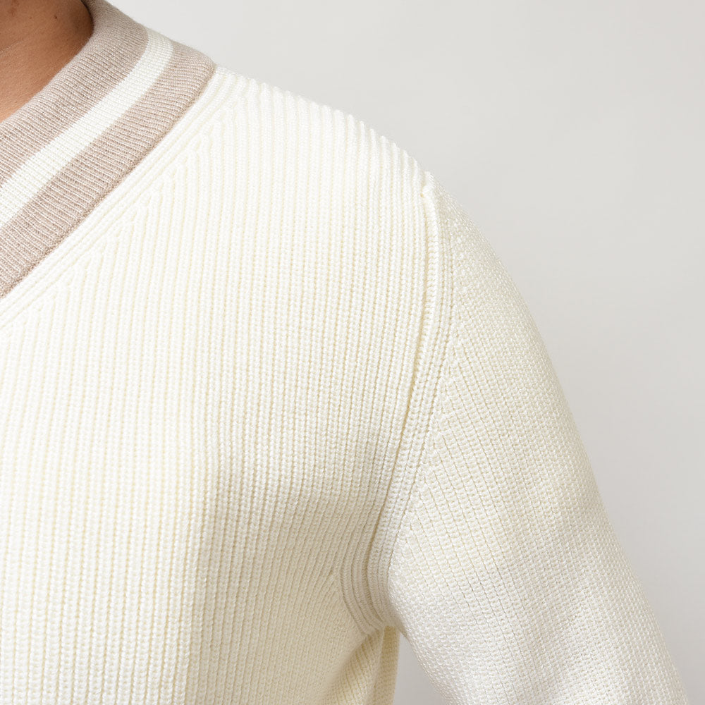 Settefili Cashmere セッテフィーリ カシミア ウール ミドルゲージ Vネック チルデンニット