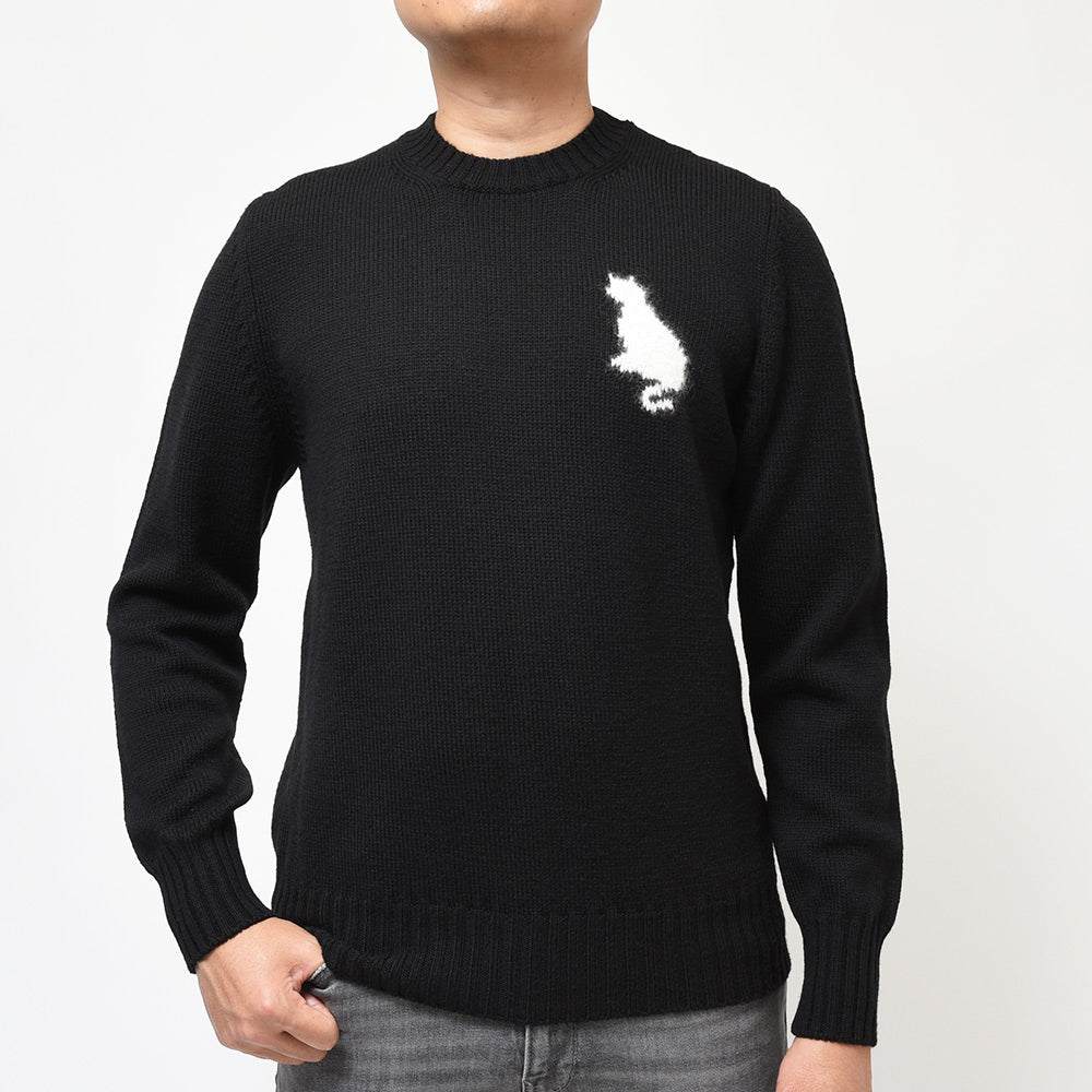 PT TORINO ピーティー トリノ ウール ミドルゲージ キャット クルーネック ニット