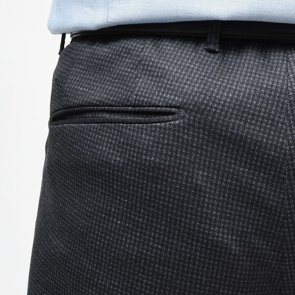 INCOTEX（インコテックス） SLIM FIT ウォッシャブルテクノウールジャージハウンドトゥーステーパードシャーリングパンツ 470-81560