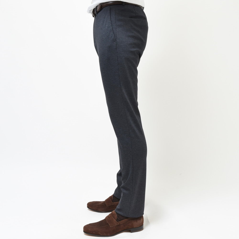 INCOTEX（インコテックス） SLIM FIT ウォッシャブルテクノウールジャージハウンドトゥーステーパードシャーリングパンツ 470-81560