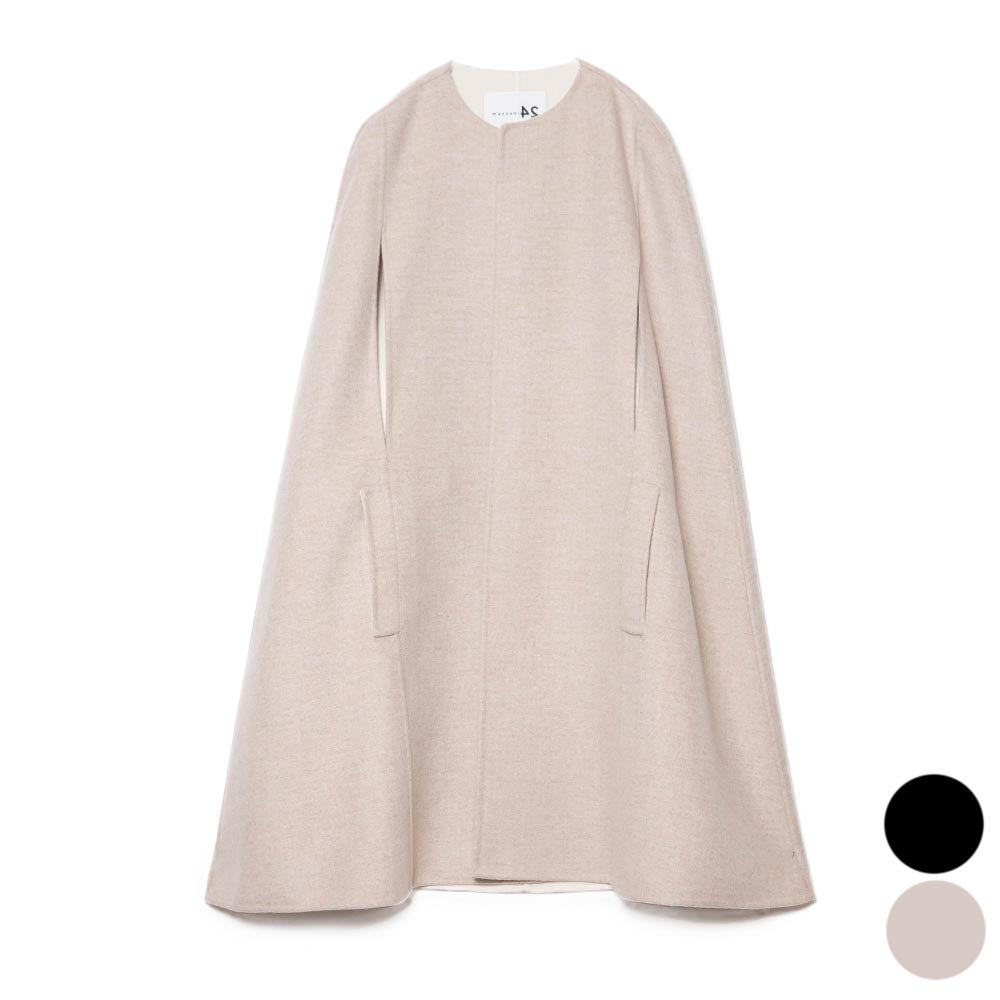 manzoni24(マンゾーニ)<BR>23M429/DB1 ウールカシミア ノーカラーコート