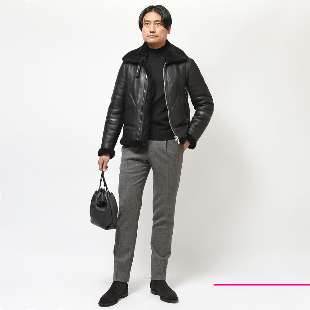 EMMETI エンメティ H AVIATOR アッカ アビエイター シープスキン ムートン 干場義雅別注 B-3 フライトジャケット