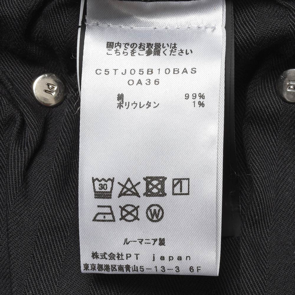 PT TORINO DENIM ピーティートリノデニム コットン ストレッチ ウォッシュド ブラックデニムパンツ REGGAE/TAPERED FIT