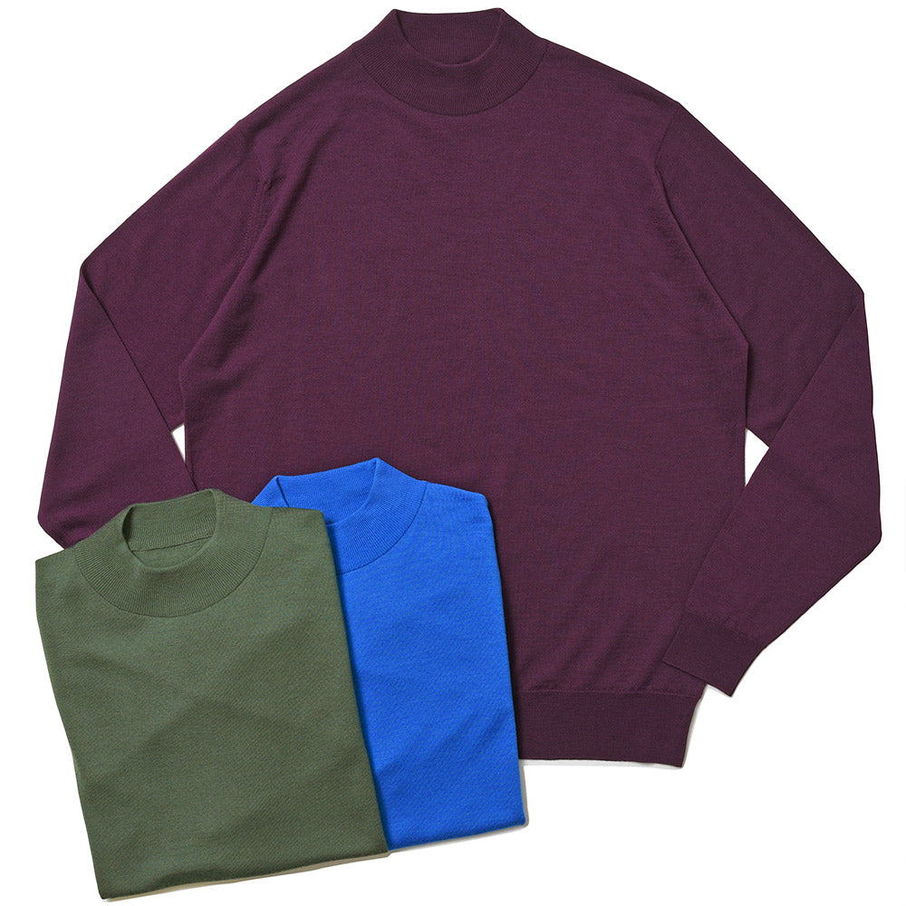 JOHN SMEDLEY ジョンスメドレー KILDAY メリノウール 30ゲージ モックネック ニット MODERN FIT