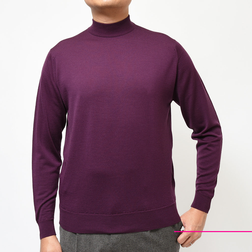 JOHN SMEDLEY ジョンスメドレー KILDAY メリノウール 30ゲージ モックネック ニット MODERN FIT