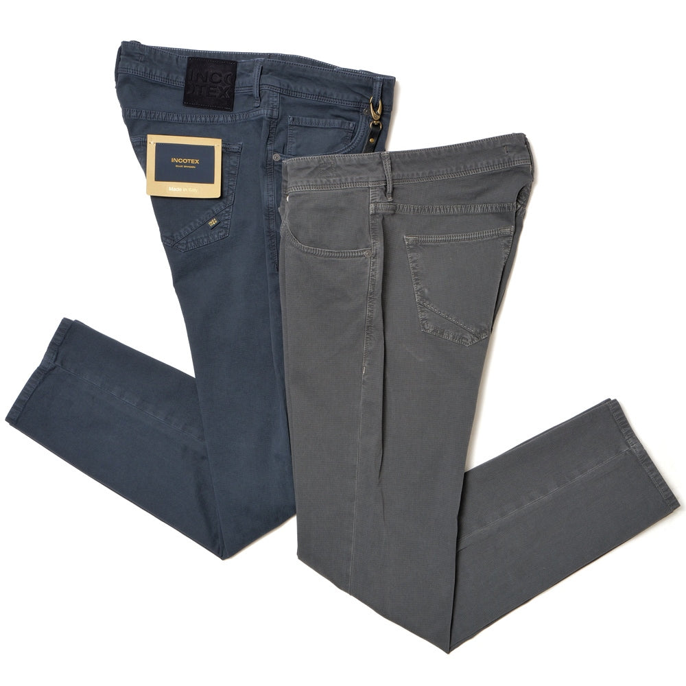 INCOTEX BLUE DIVISION（インコテックス ブルーディヴィジョン） Slim Fit ガーメントダイコットンストレッチピケスリムテーパードパンツ 407-81500