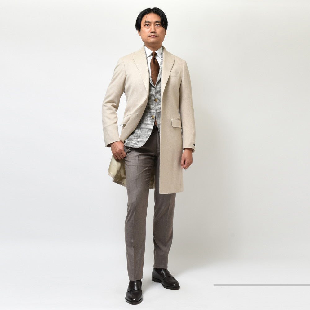 guji（グジ） カシミアフランネルソリッドチェスターフィールドコート(MADE BY RING JACKET / LoroPianaファブリック使用)【秋/冬】