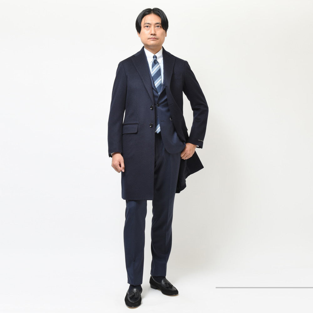 guji（グジ） カシミアフランネルソリッドチェスターフィールドコート(MADE BY RING JACKET / LoroPianaファブリック使用)【秋/冬】