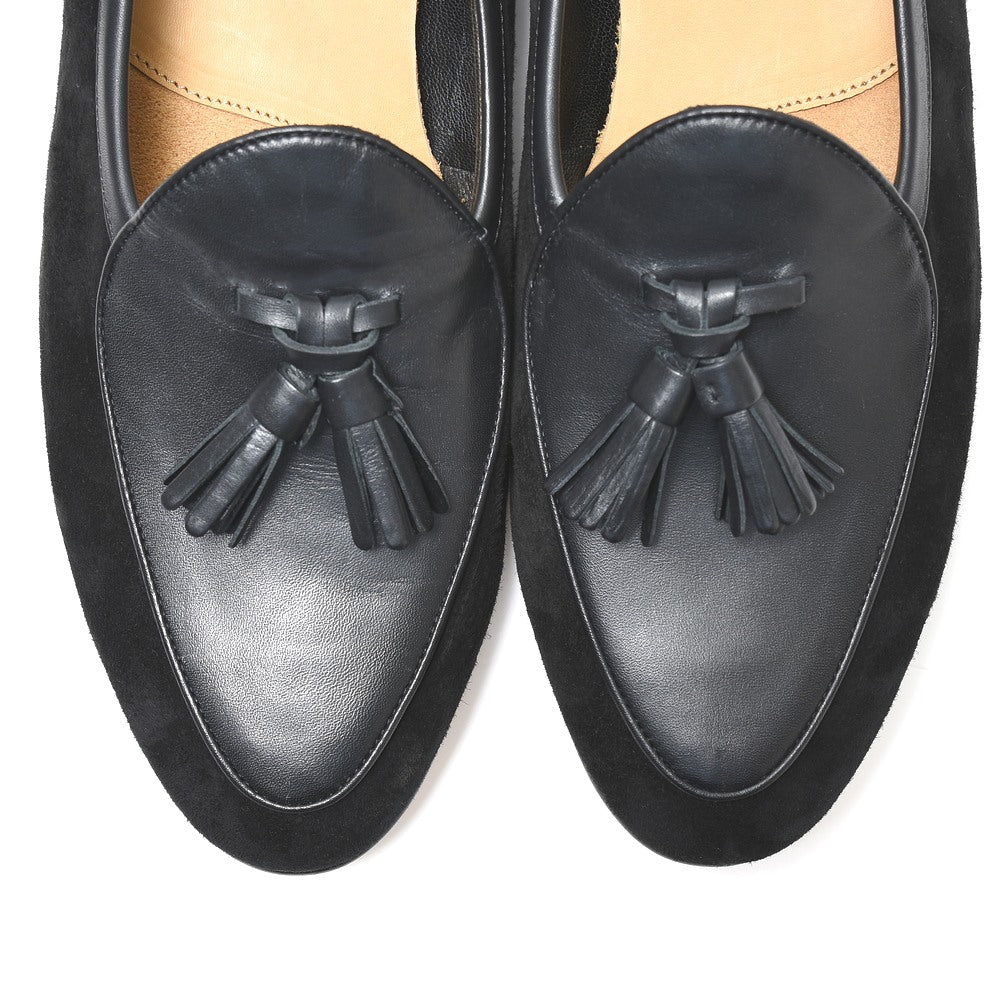 BAUDOIN & LANGE（ボードイン アンド ランジ） ラムスエード×カーフレザータッセルベルジャンシューズ SAGAN CLASSIC TASSELS/89505