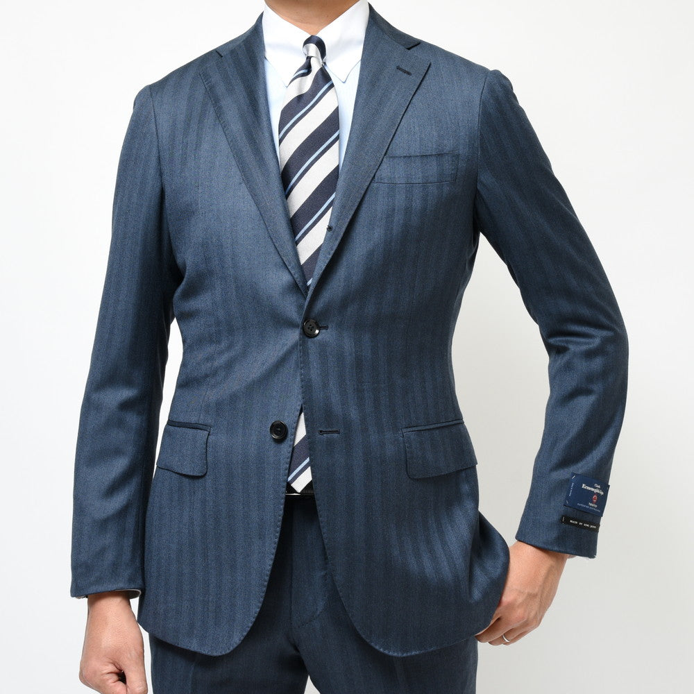 guji（グジ） TROFEOトロフェオ ウールヘリンボーン3B1プリーツスーツ(MADE BY RING JACKET / Ermenegildo Zegnaファブリック使用) 【秋/冬】