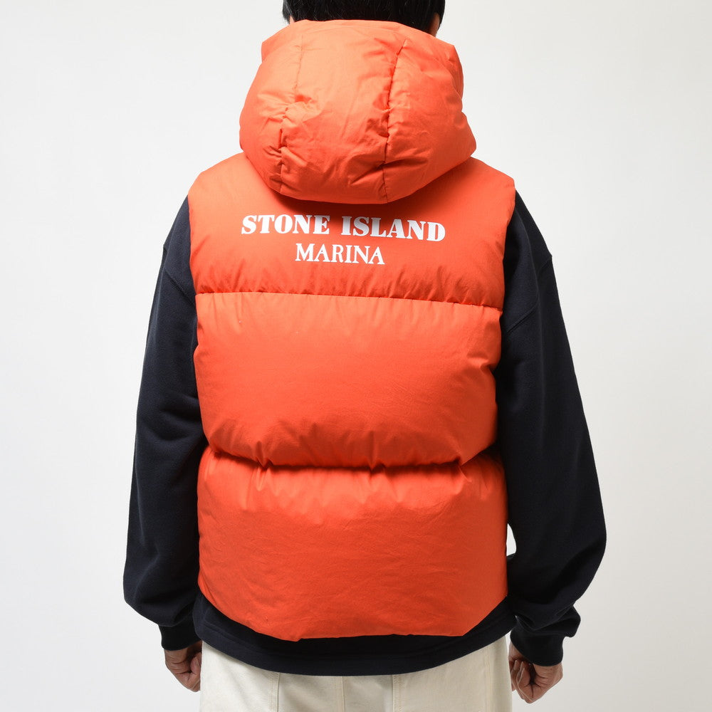 STONE ISLAND(ストーンアイランド)  MARINA ワックスコーティングコットンポプリンダウンベスト 7915G09X2