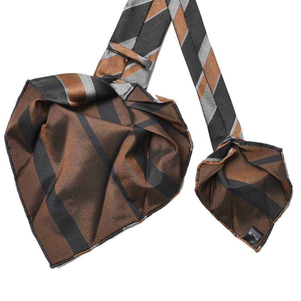 TIE YOUR TIE（タイ ユア タイ） シルクコットンジャガードストライプセッテピエゲタイ 102504