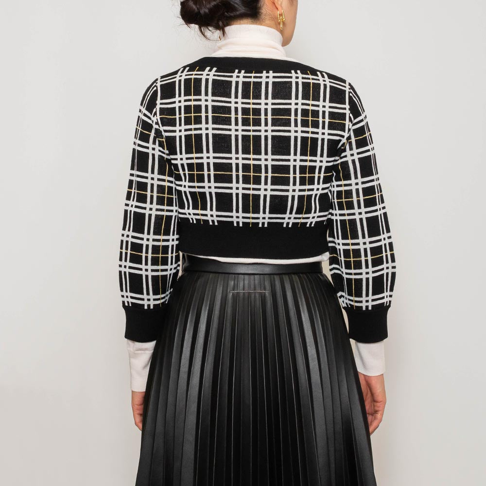 MARNI(マルニ) CDMD0328Q0/UFW526 ウールテクノチェック ショートカーディガン