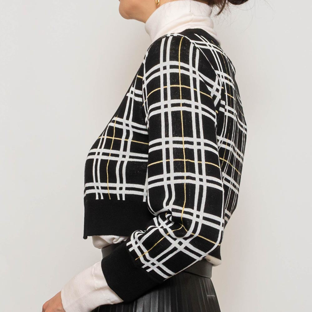 MARNI(マルニ) CDMD0328Q0/UFW526 ウールテクノチェック ショートカーディガン