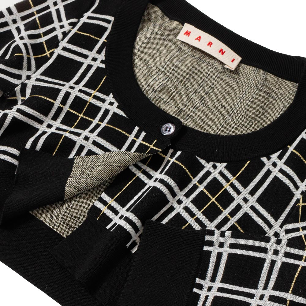 MARNI(マルニ) CDMD0328Q0/UFW526 ウールテクノチェック ショートカーディガン