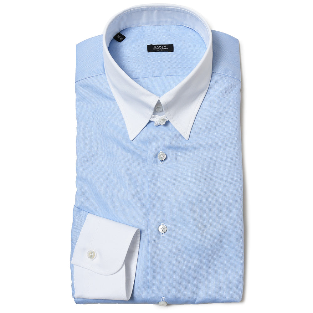 BARBA（バルバ） TAB コットンピンオックスタブカラークレリックシャツ 487-81452