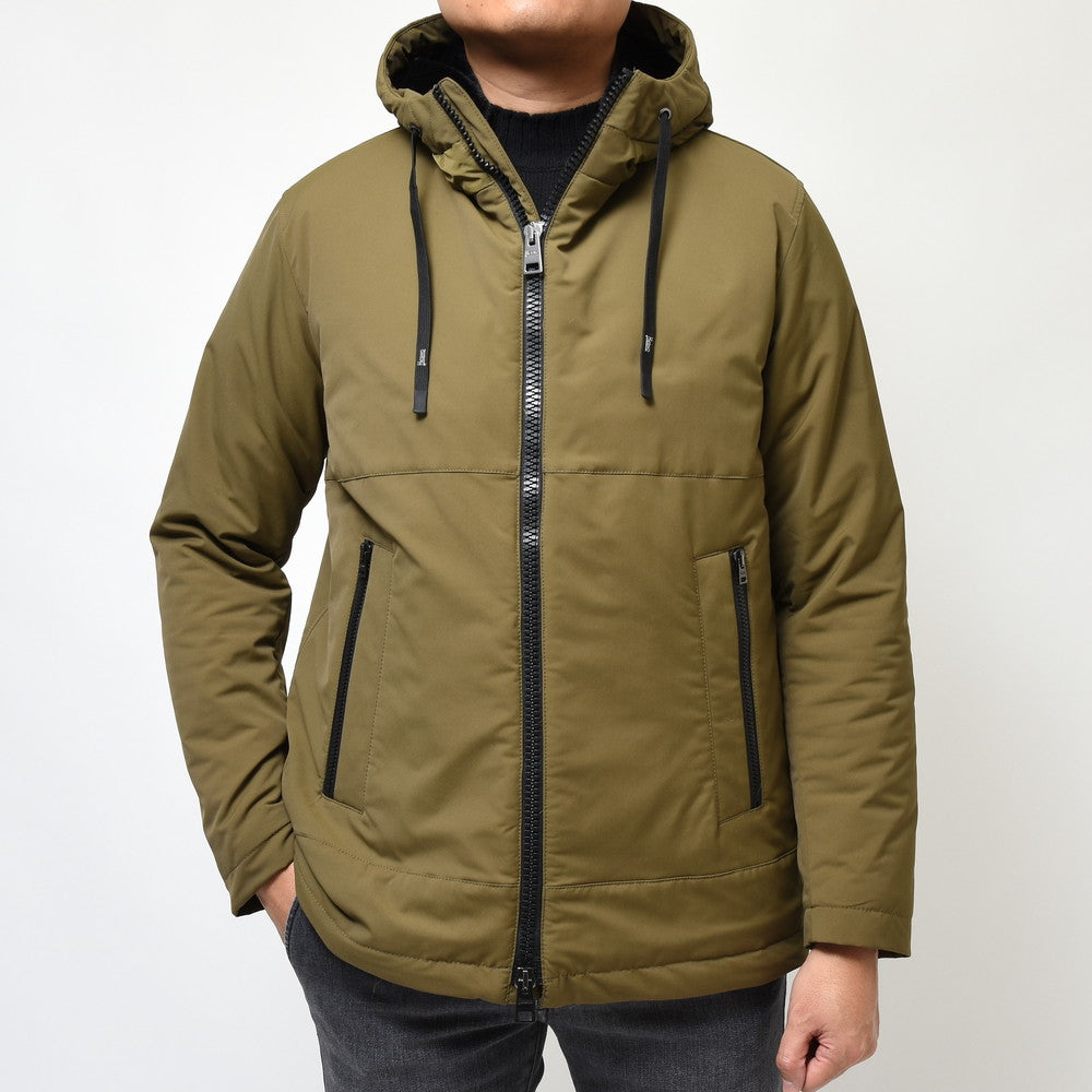 HERNO（ヘルノ） ウォーターレペレントポリエステルタスランファーライニングフーディーブルゾン GC000072U-12343+12004