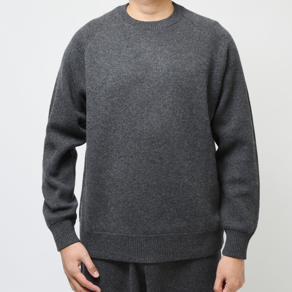 UNPAVED（アンペイブド） ダブルジャガードカシミアクルーネックニット KPAV-01