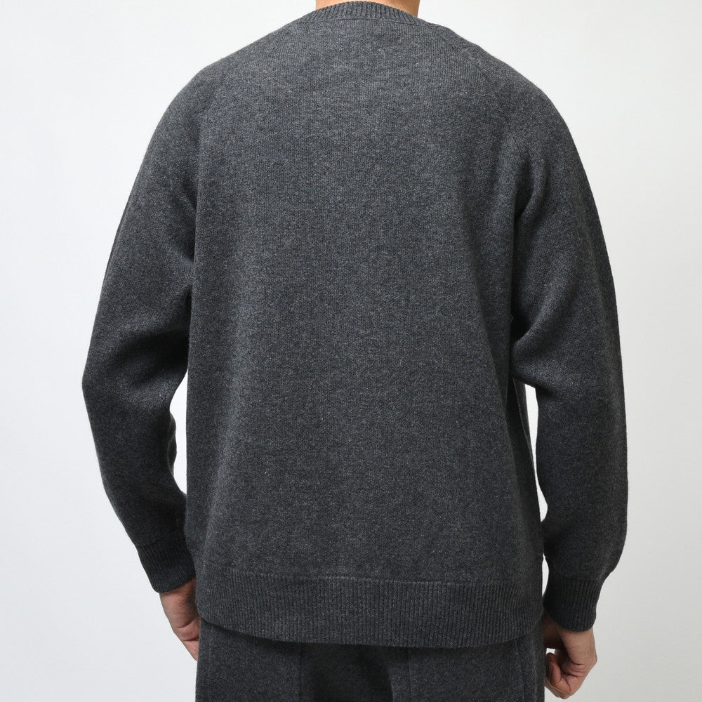 UNPAVED（アンペイブド） ダブルジャガードカシミアクルーネックニット KPAV-01