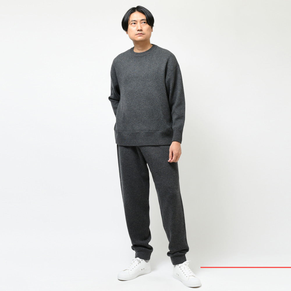 UNPAVED（アンペイブド） ダブルジャガードカシミアオーバーサイズドクルーネックニット KPAV-03