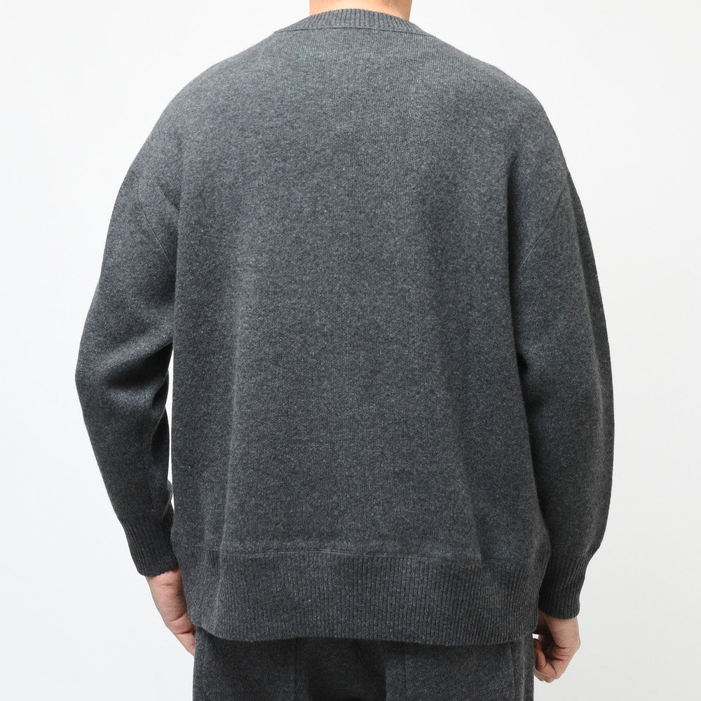 UNPAVED（アンペイブド） ダブルジャガードカシミアオーバーサイズドクルーネックニット KPAV-03