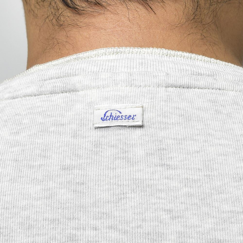Schiesser（シーサー） オーガニックコットンフライスL/Sヘンリーネックカットソー KARL-HEINZ