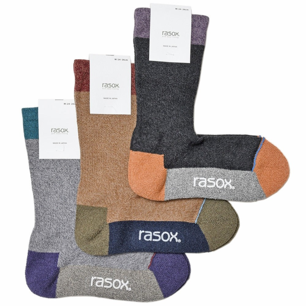 rasox（ラソックス） コットンアクリルメランジパネルソックス SP140CR01