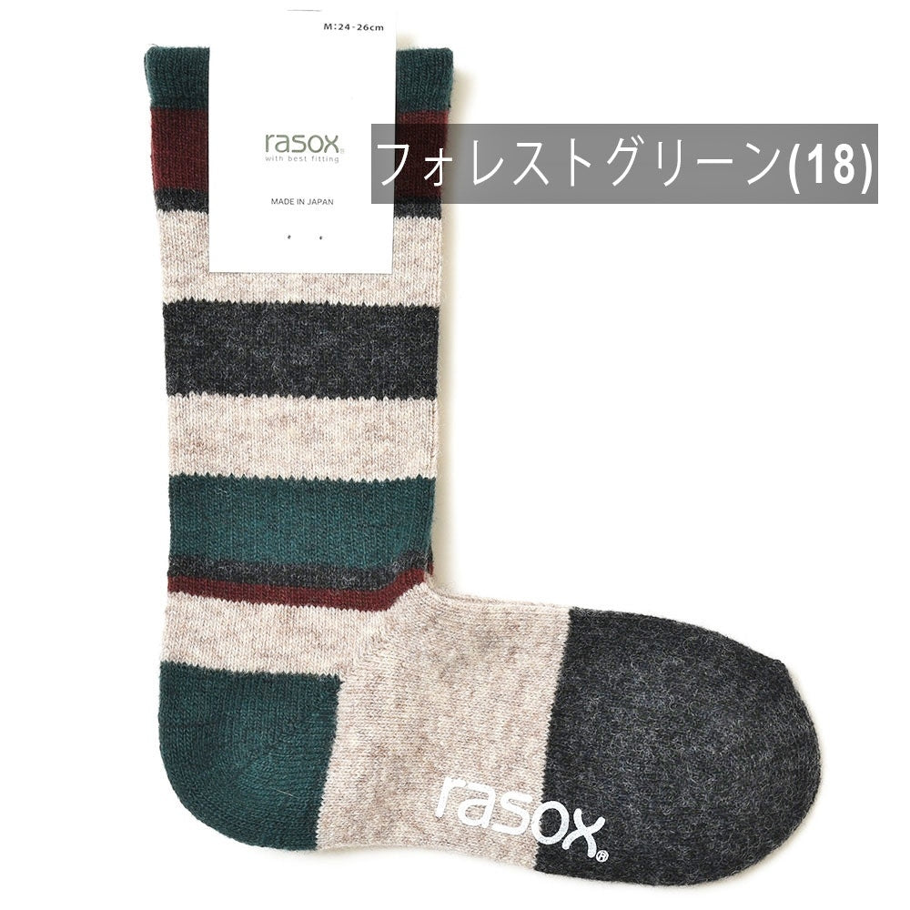 rasox（ラソックス） マルチボーダーウールソックス CA152CR03