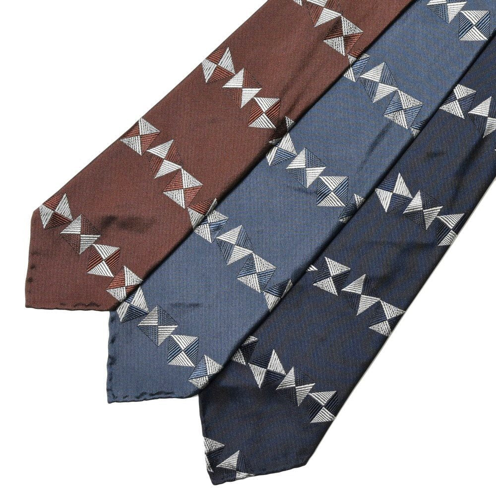 TIE YOUR TIE（タイ ユア タイ） シルクマイクロヘリンボーンスクエアストライプジャガードセッテピエゲタイ VE1158