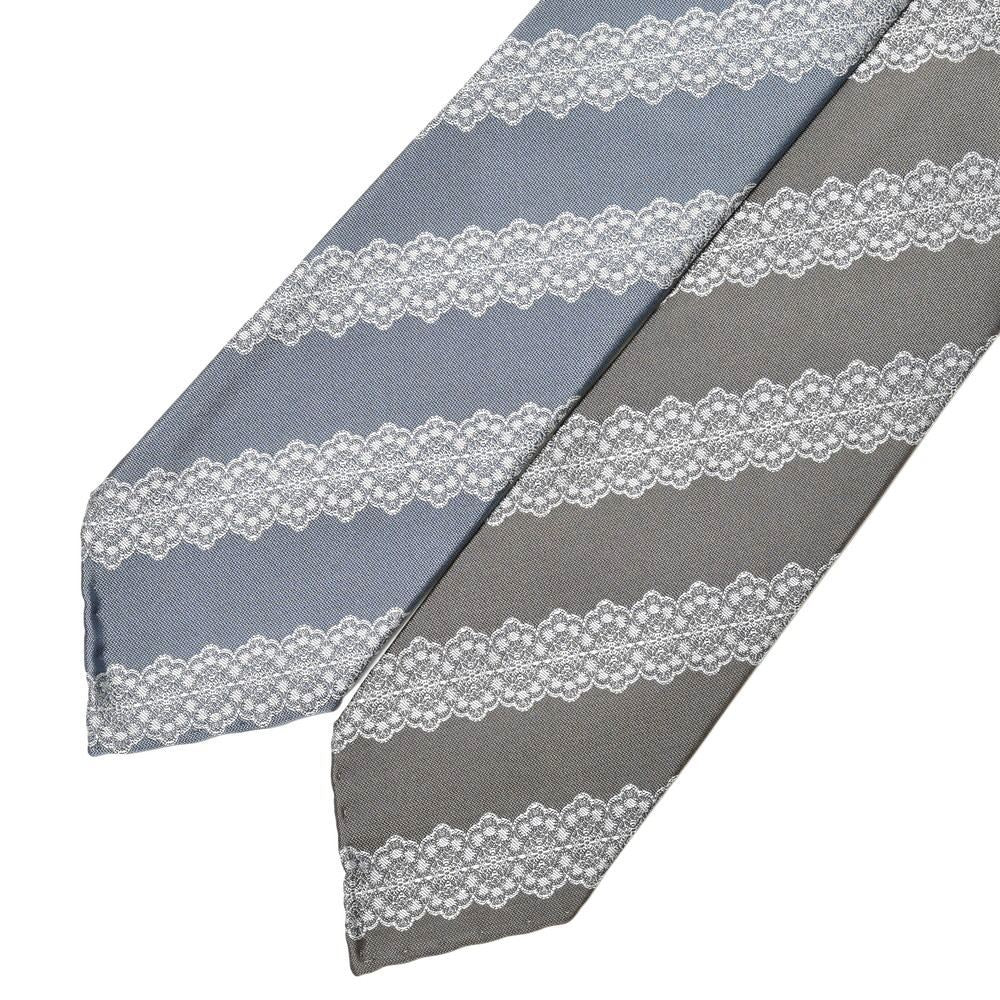 TIE YOUR TIE（タイ ユア タイ） シルクスノーフレークストライプジャガードセッテピエゲタイ VE732