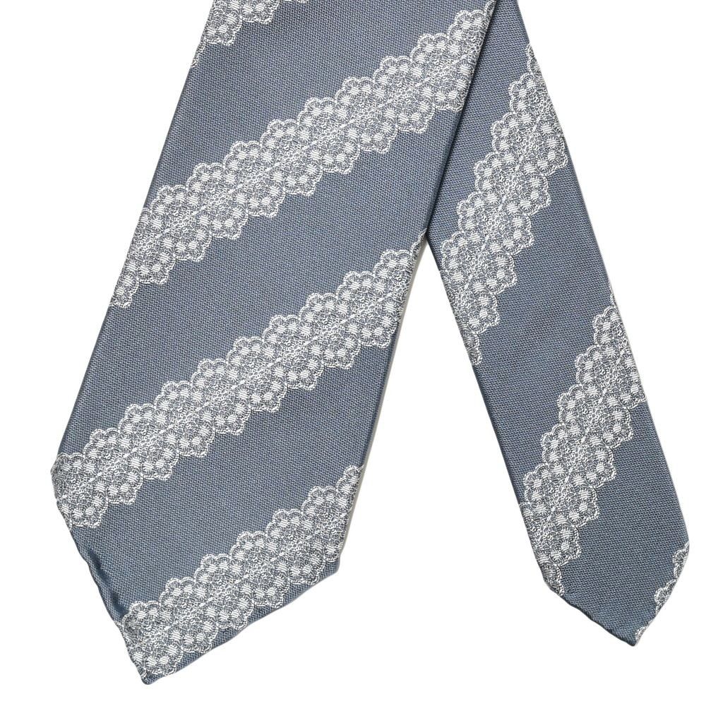 TIE YOUR TIE（タイ ユア タイ） シルクスノーフレークストライプジャガードセッテピエゲタイ VE732