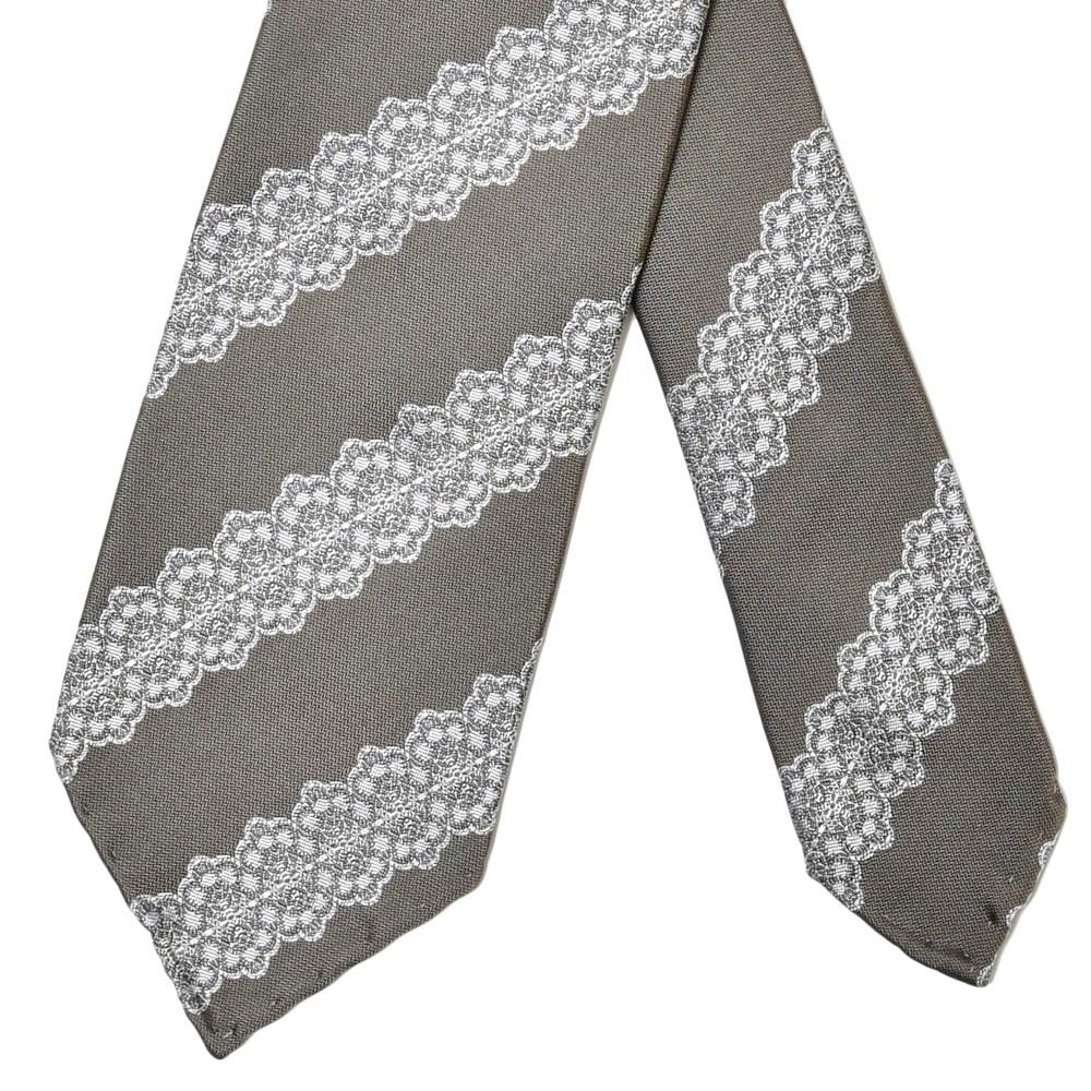 TIE YOUR TIE（タイ ユア タイ） シルクスノーフレークストライプジャガードセッテピエゲタイ VE732