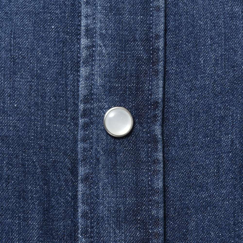 GLANSHIRT（グランシャツ） ウォッシュドコットンデニムウエスタンシャツ 81401(M)