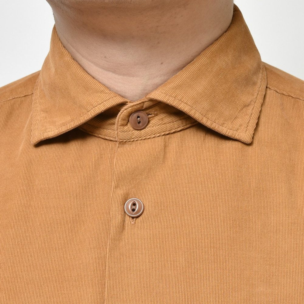 GLANSHIRT（グランシャツ） ガーメントダイコットンコーデュロイカッタウェイワイドカラーシャツ 81422(M)