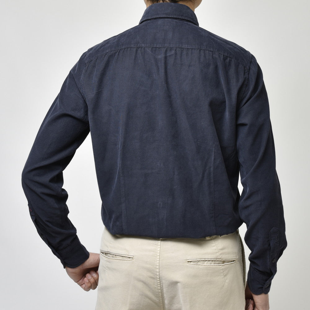 GLANSHIRT（グランシャツ） ガーメントダイコットンコーデュロイカッタウェイワイドカラーシャツ 81422(M)