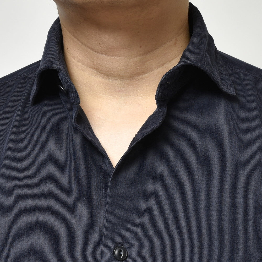 GLANSHIRT（グランシャツ） ガーメントダイコットンコーデュロイカッタウェイワイドカラーシャツ 81422(M)