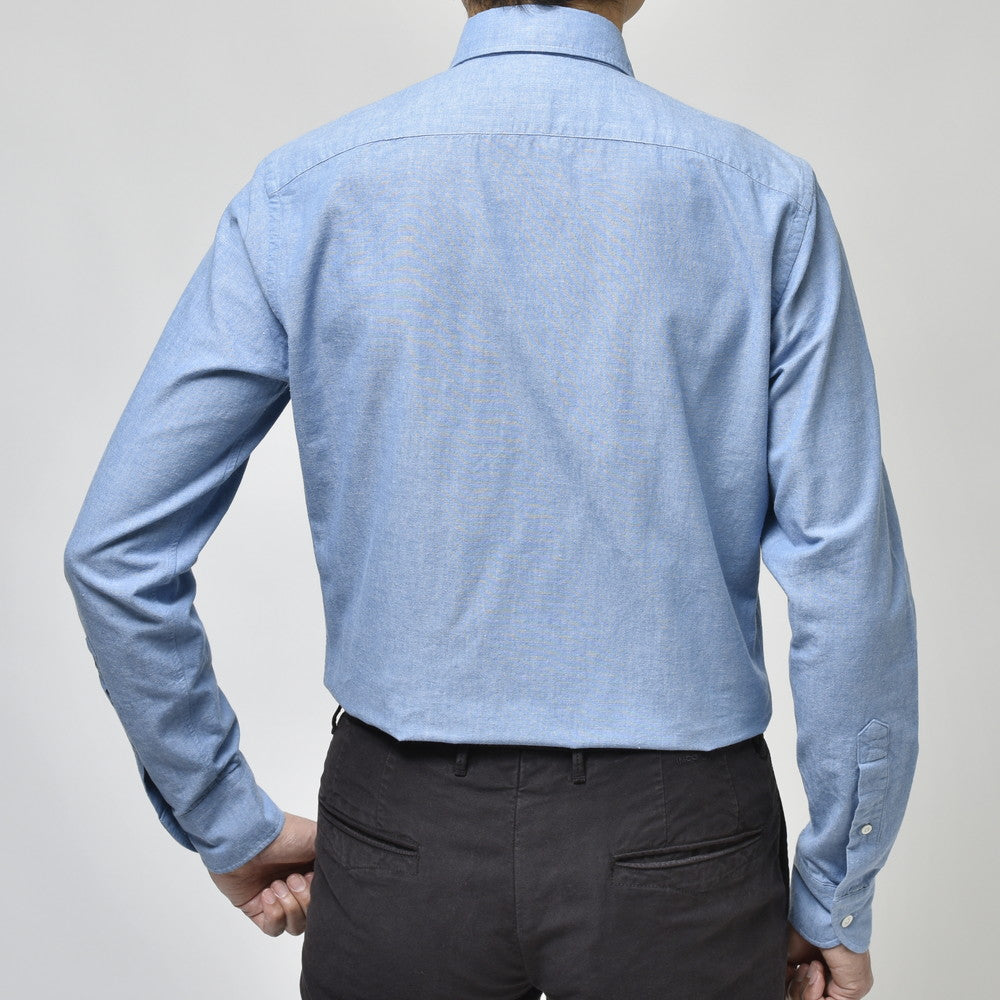 GLANSHIRT（グランシャツ） ウォッシュドコットンシャンブレーワイドカラーシャツ 81400(M)