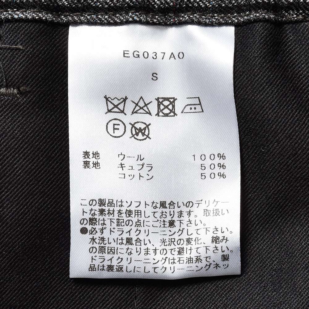 EGRETIQUE イグレティーク Open ウール チェック ノープリーツ シャーリング パンツ