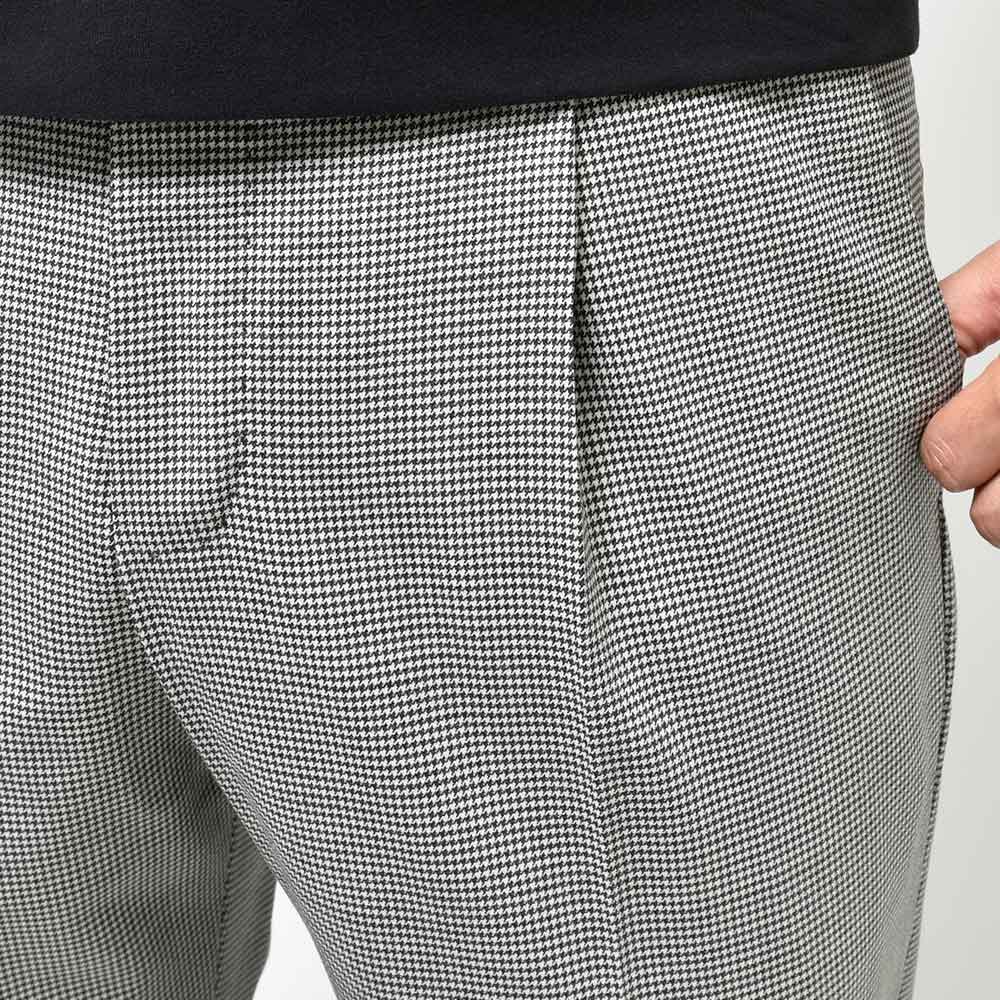 PT TORINO ピーティー トリノ Edge ヴァージンウール ストレッチ ハウンドトゥース 1プリーツ パンツ REBEL FIT
